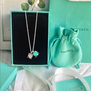 Tiffany & Co Silver Necklace with Turquoise Heart Charm